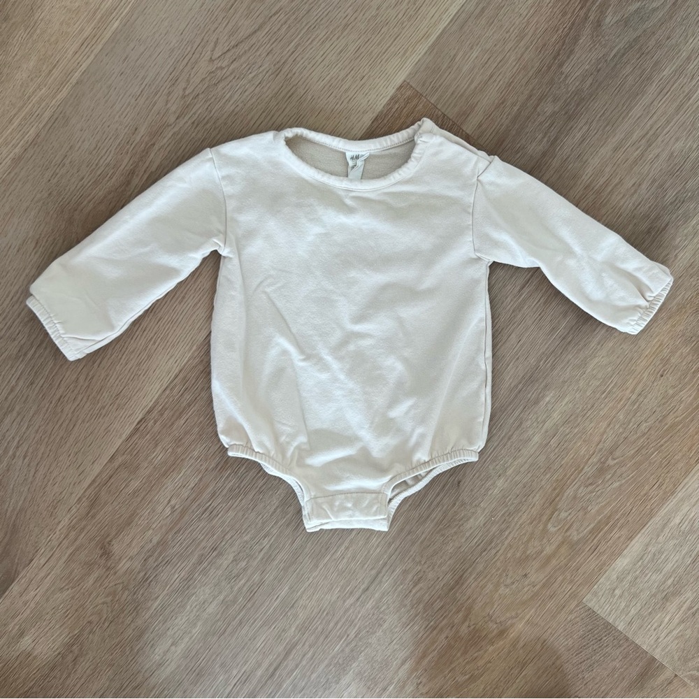 H&M Cream Long Sleeve Onesie